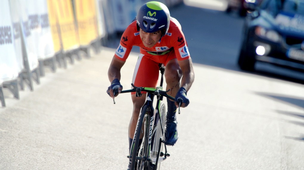 Nairo Quintana, Movistar, red jersey, individual time trial, stage ten, pic: Sirotti