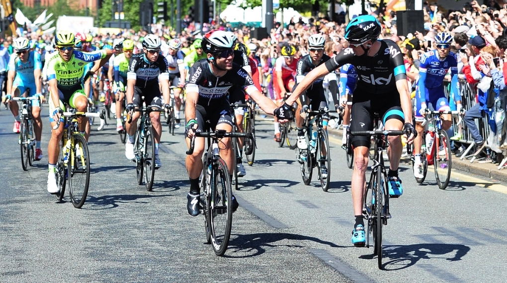 Mark Cavendish, Chris Froome, Tour de France, 2014, Grand Depart, pic: Simon Wilkinson/SWpix.com