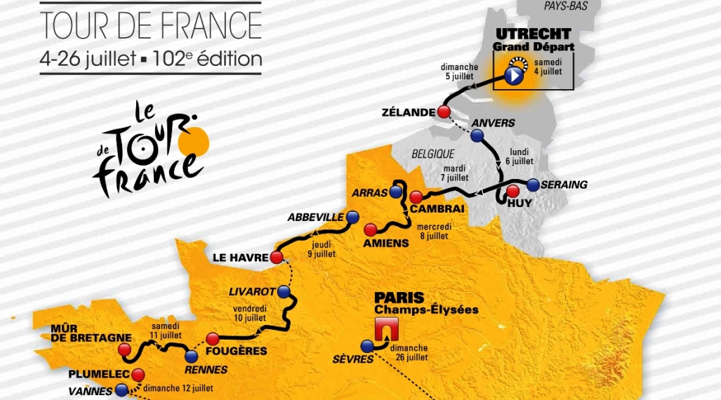 Tour de France 2015 route map