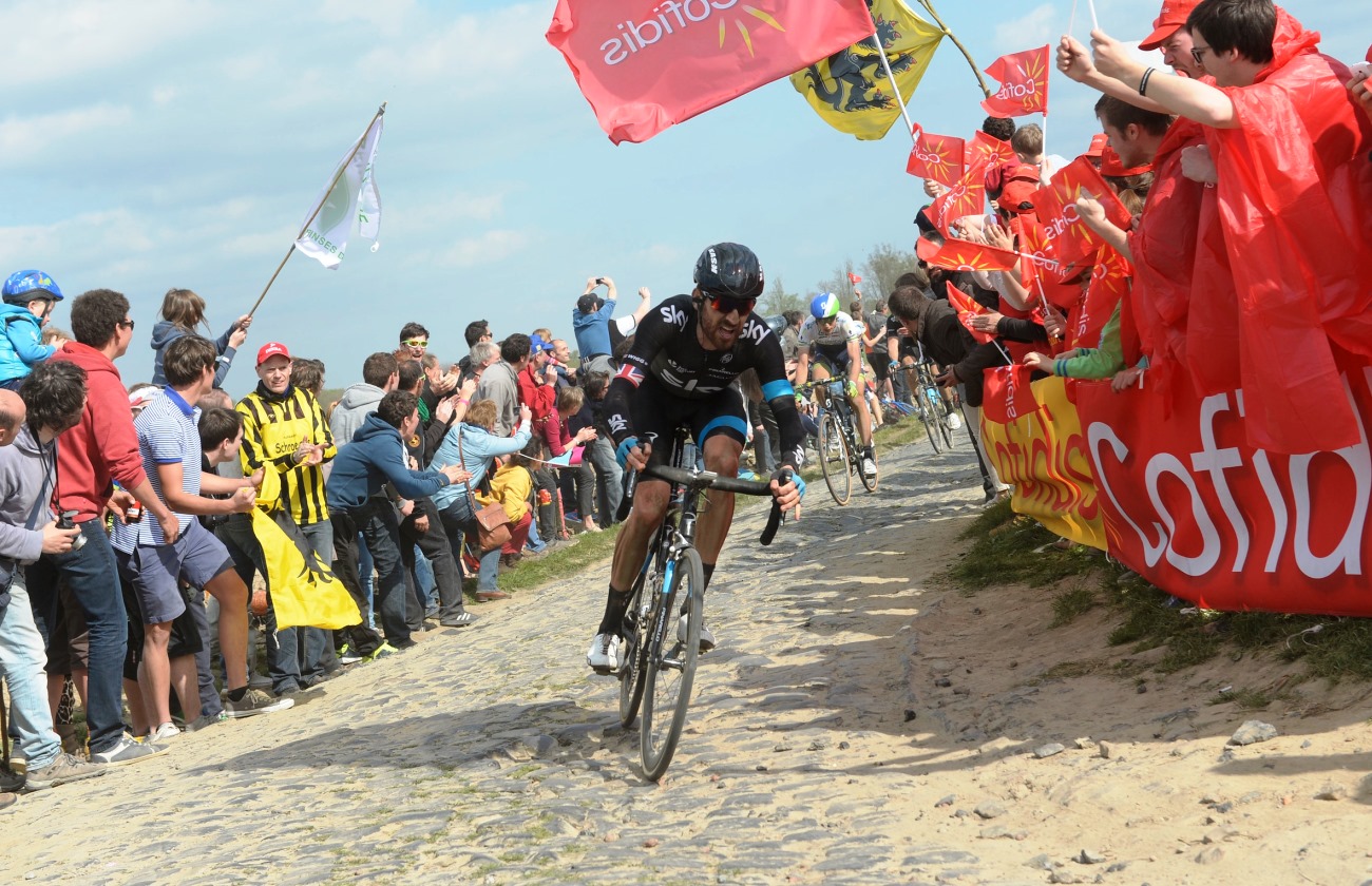 Bradley Wiggins, Team Sky, Paris-Roubaix, 2014, pic: Sirotti