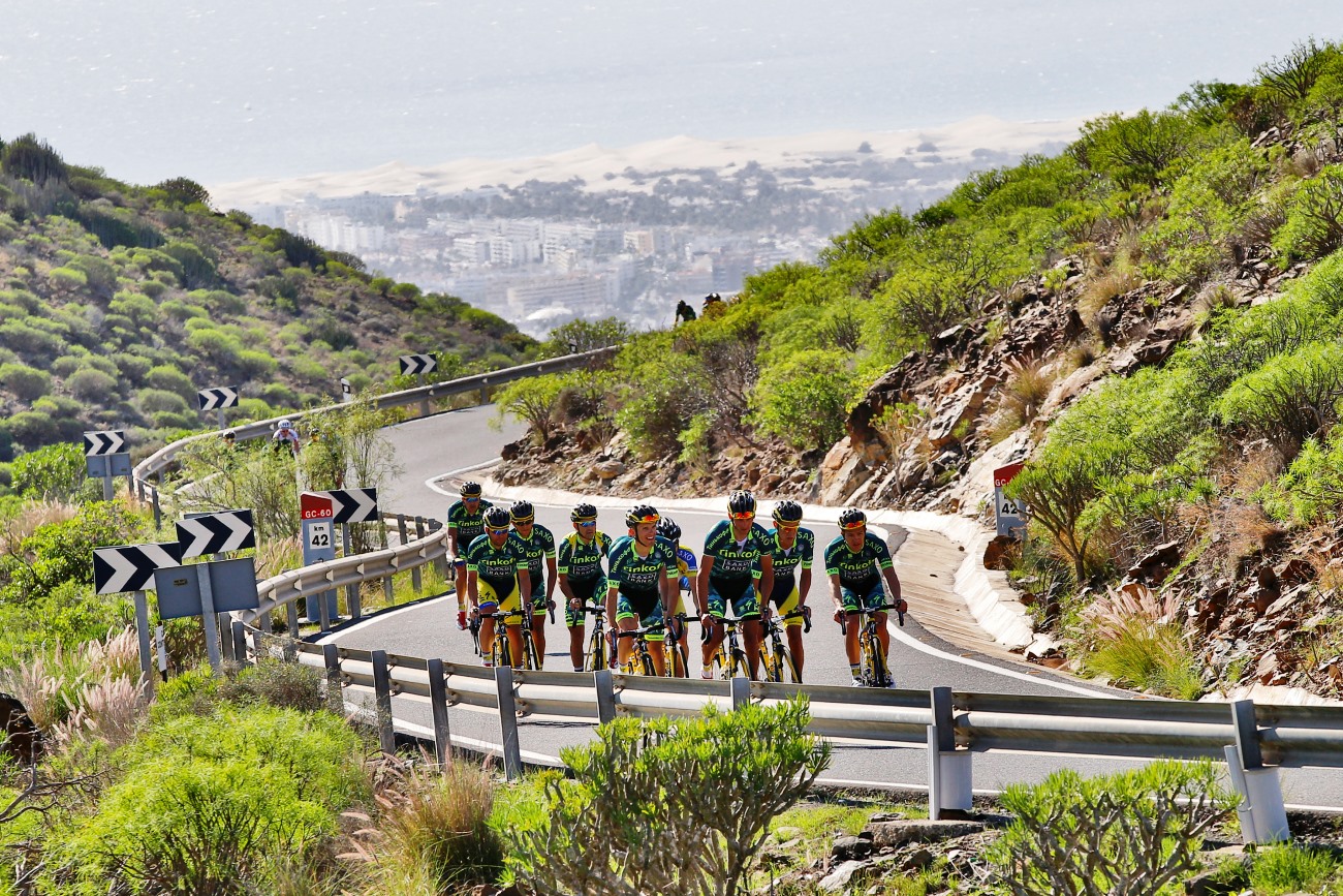 Tinkoff-Saxo, training, group ride, Gran Canaria, climb, pic: Luca Bettini/Tinkoff-Saxo