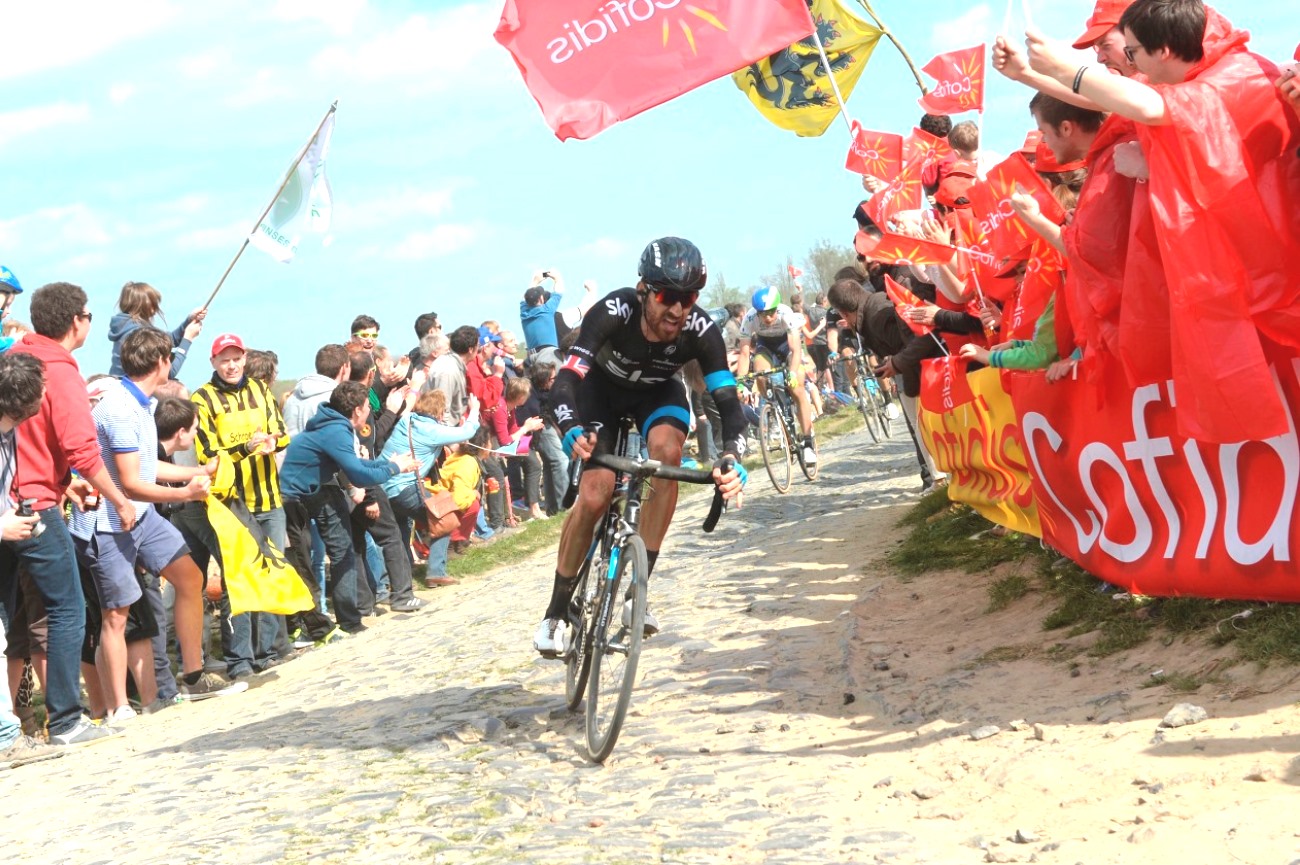 Sir Bradley Wiggins, Paris-Roubaix, 2014, pic: Sirotti