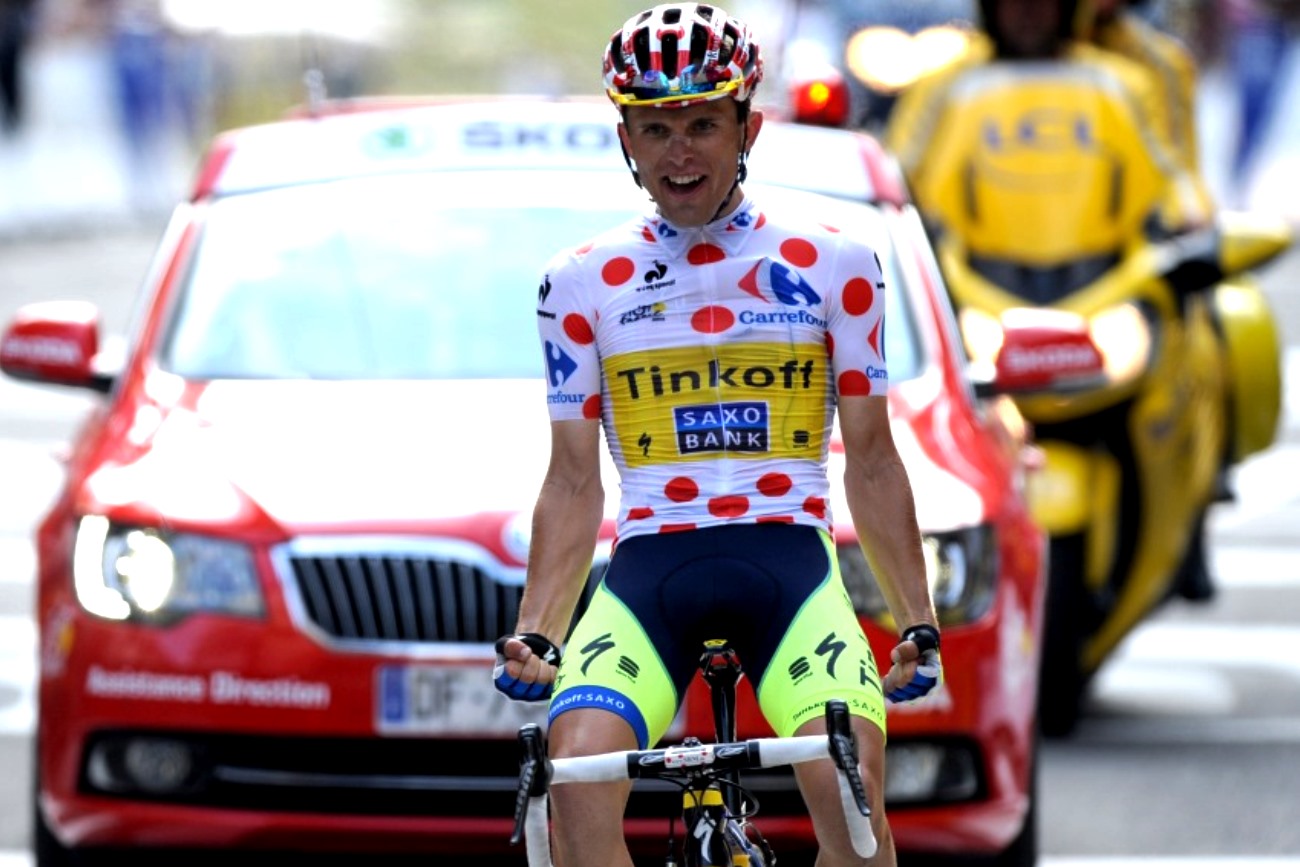 Rafal Majka, Tinkoff-Saxo, Polka Dot Jersey, Tour de France, 2014, salute, climb, pic; Sirotti