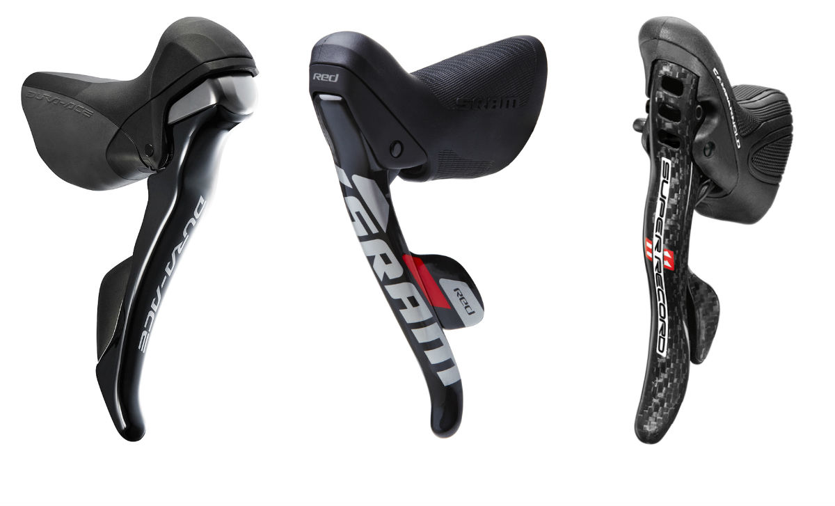 Shifters, Shimano Dura-Ace, SRAM Red, Campagnolo Super Record groupsets