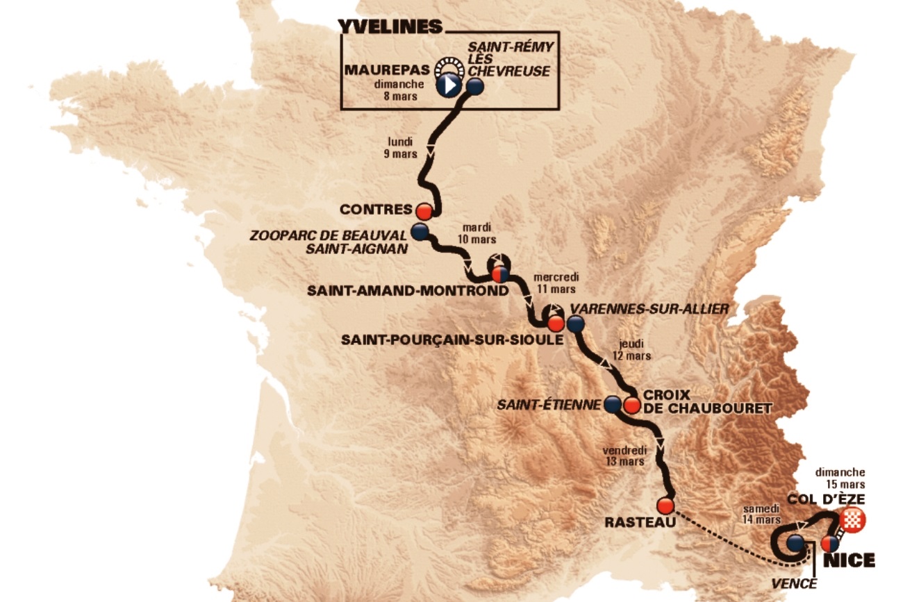 Paris-Nice, 2015, map, route, pic: ASO