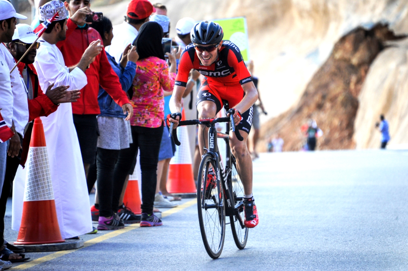 Tejay van Garderen, seated climb, sprint, BMC Racing, Tour of Oman, 2015, pic: Bruno Bade/ASO