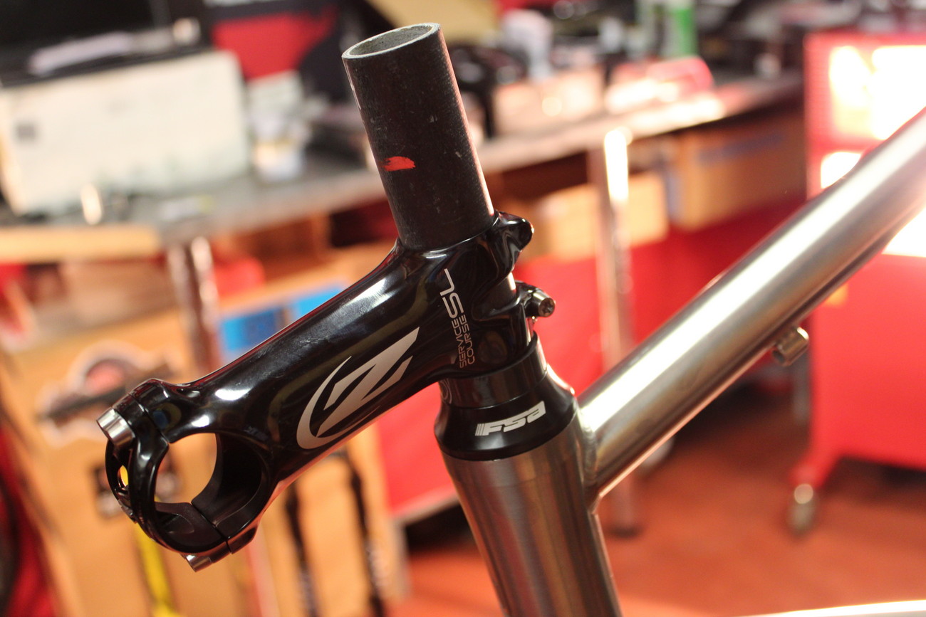 RoadCyclingUK winter bike build 2013 - Kinesis GF_Ti V2, Zipp Service Course SL stem (Pic: George Scott/Factory Media)