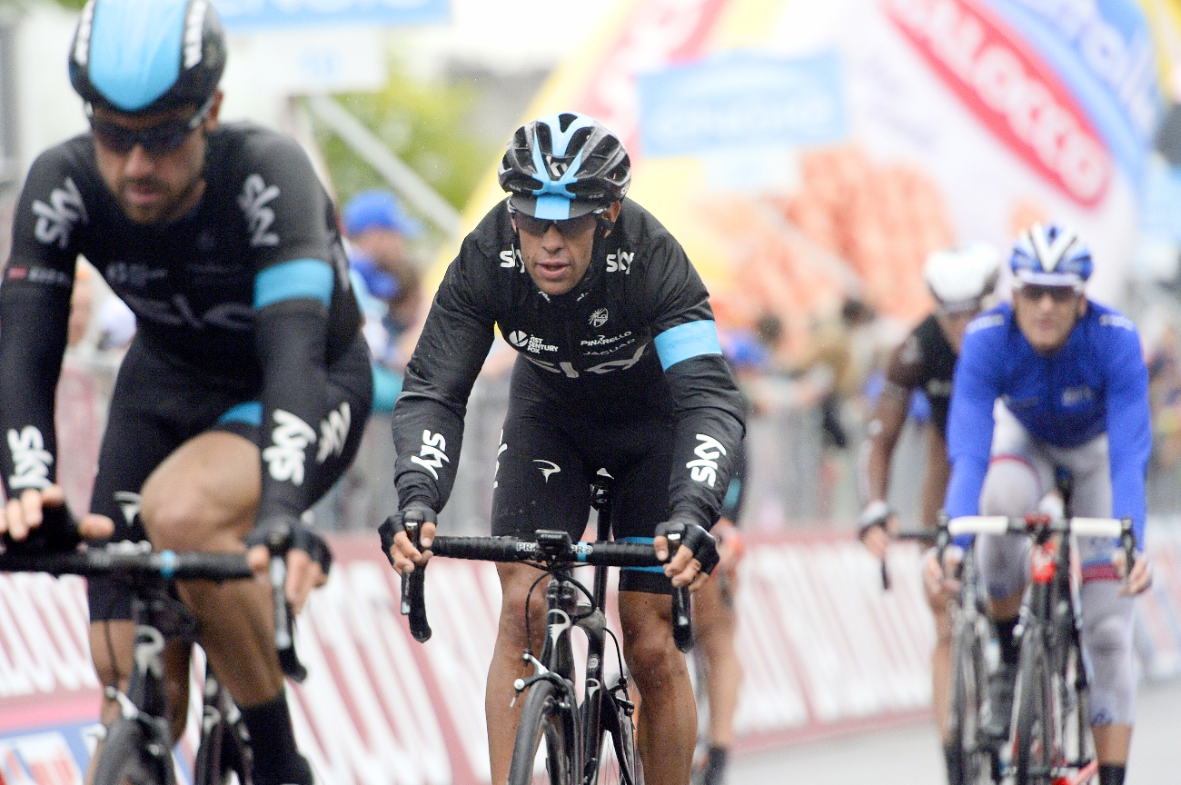 Richie Porte, Team Sky, Giro d'Italia, 2015, rain, pic: Sirotti