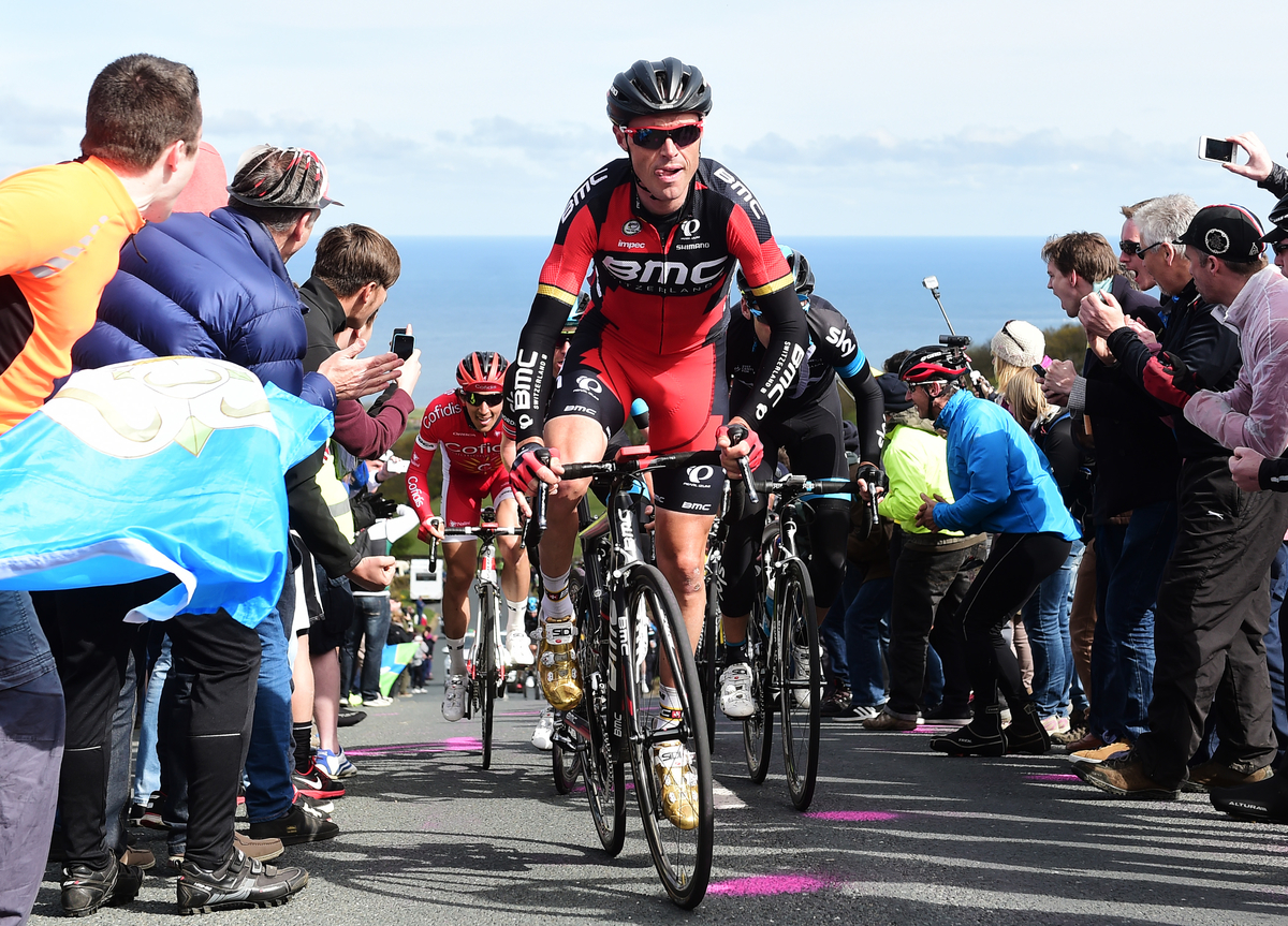 Samuel Sanchez, BMC Racing, climb, standing, pic: Alex Broadway/SWpix.com