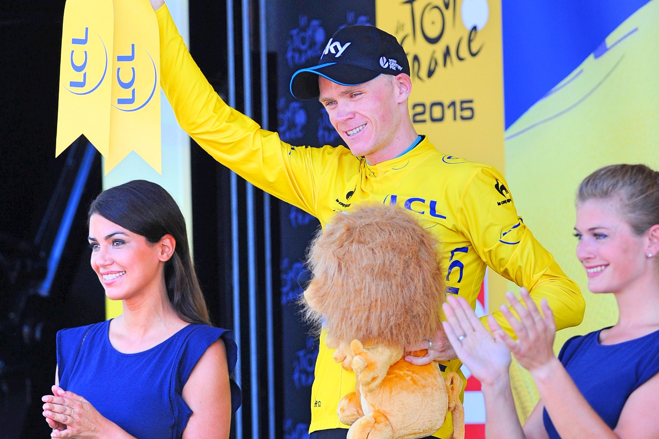 Chris Froome , Team Sky, Yellow Jersey, Tour de France, 2015, pic: Sirotti