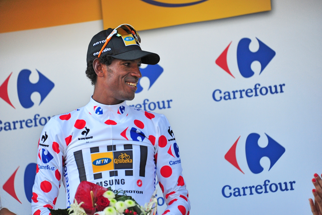 Daniel Teklehaimanot, polka dot jersey, MTN-Qhubeka, stage six, Tour de France, pic - Sirotti