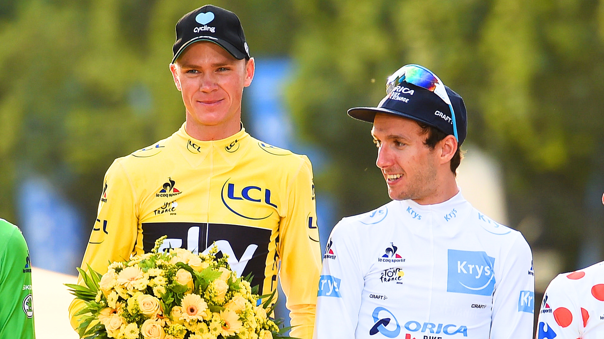 Chris Froome, Adam Yates, podium, Tour de France, 2016, yellow jersey, white jersey, pic - Sirotti