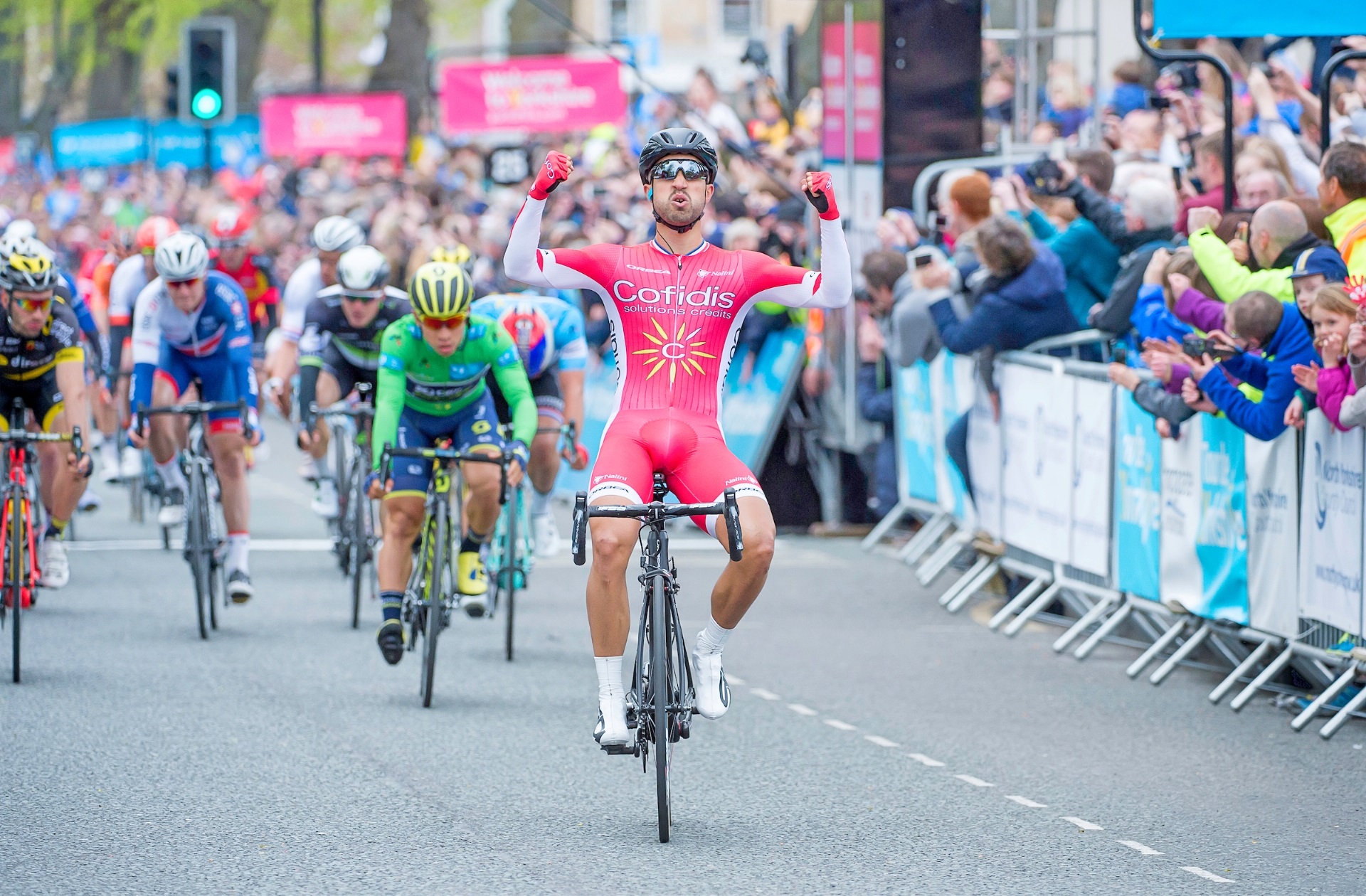 Nacer Bouhanni, 2017, Tour de Yorkshire, Cofidis, salute, pic - Allan McKenzie-SWpix.com