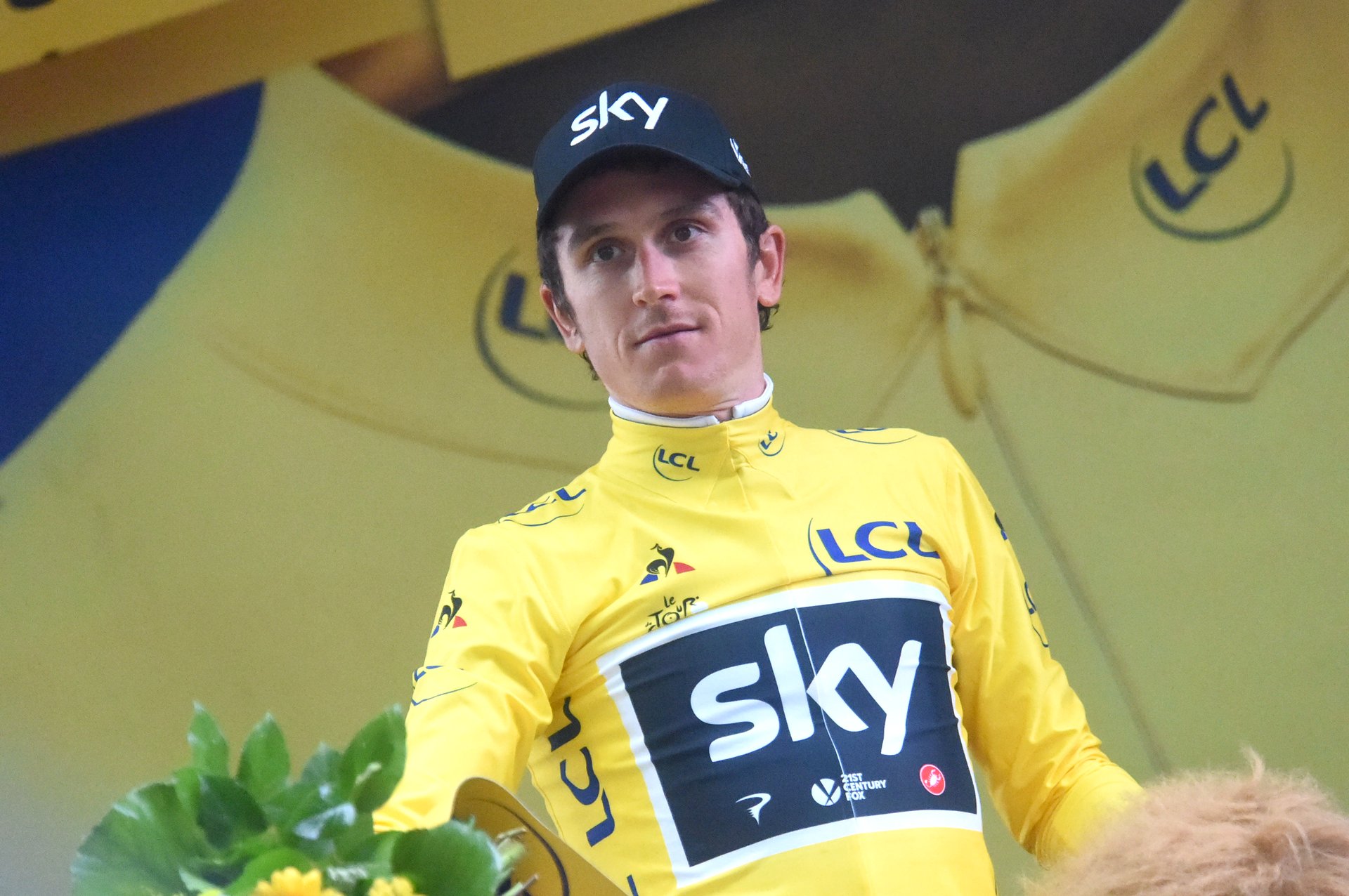 Tour de France 2017 stage one time trial, Geraint Thomas, yellow jersey (Pic: Sirotti)