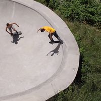 Girl Skateboards When Nature Calls