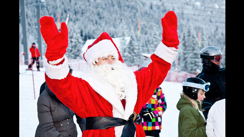 christmas snowboarding