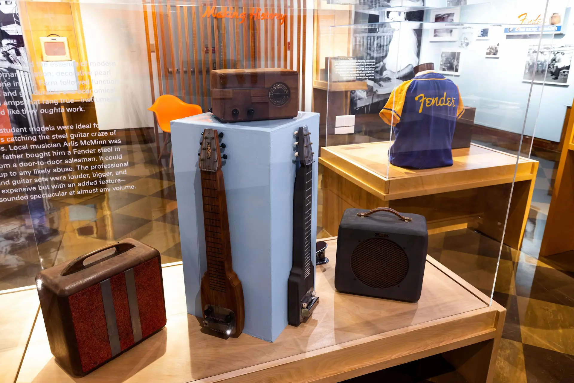 A display in the Leo Fender Gallery.