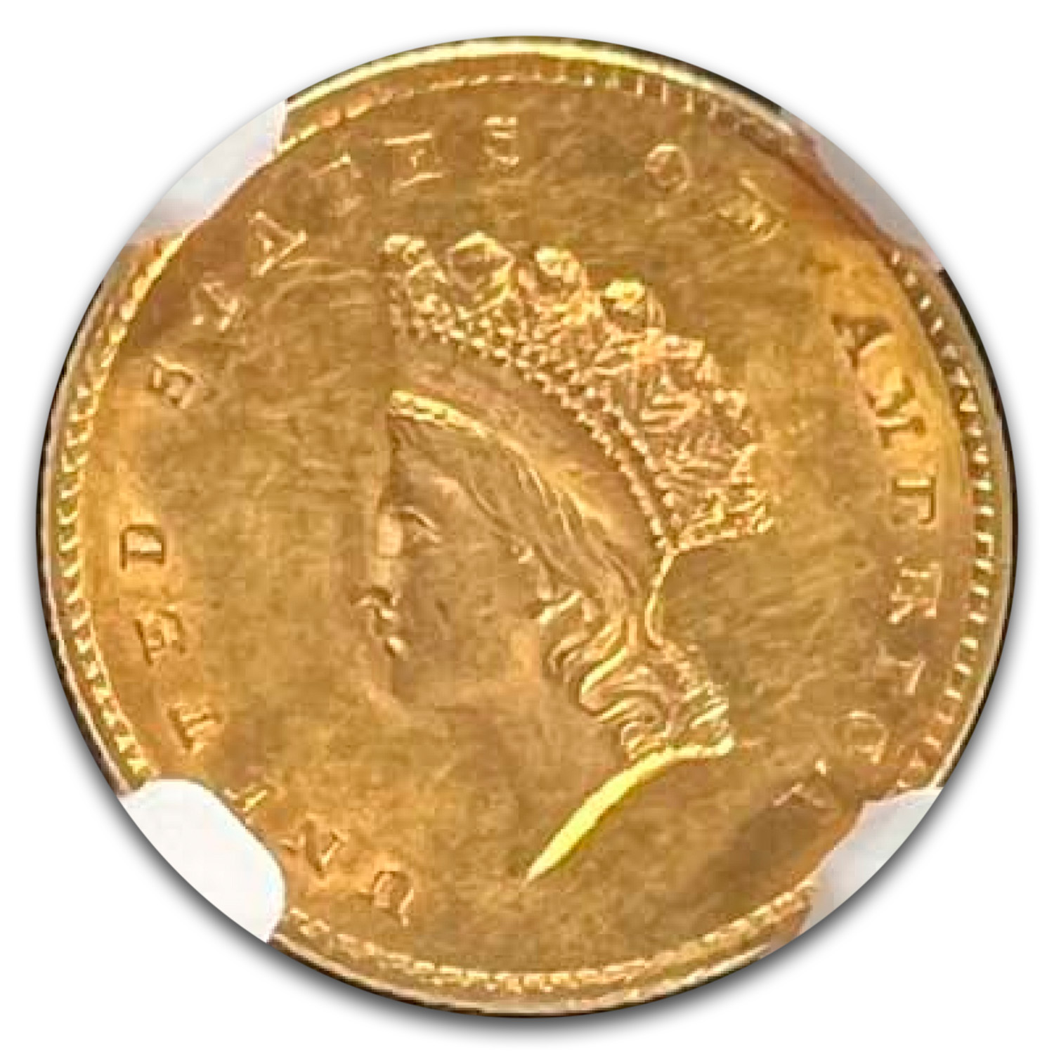 1854 $1 Indian Head Gold Type 2 MS-62 NGC