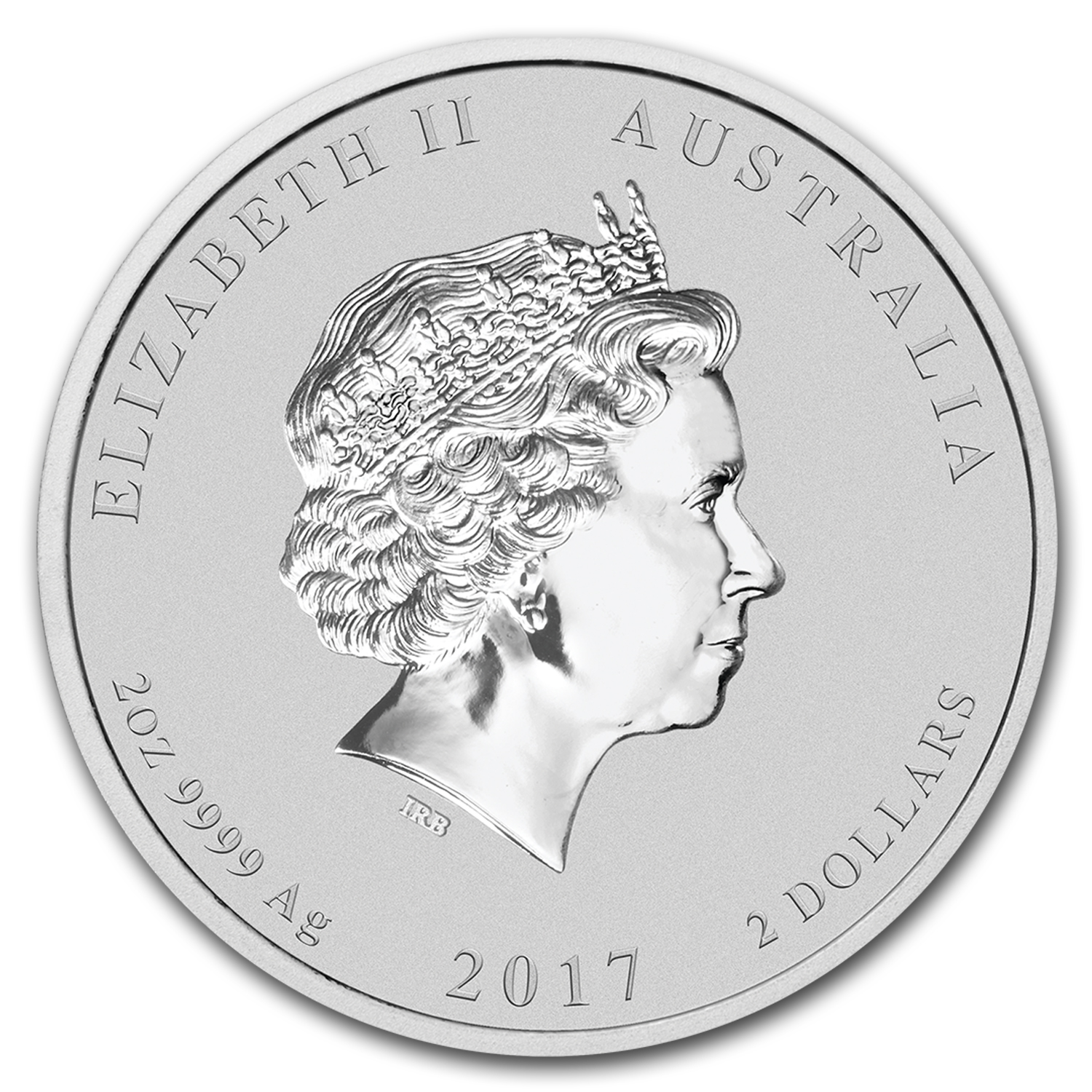 2017 Australia 2 oz Silver Lunar Rooster BU