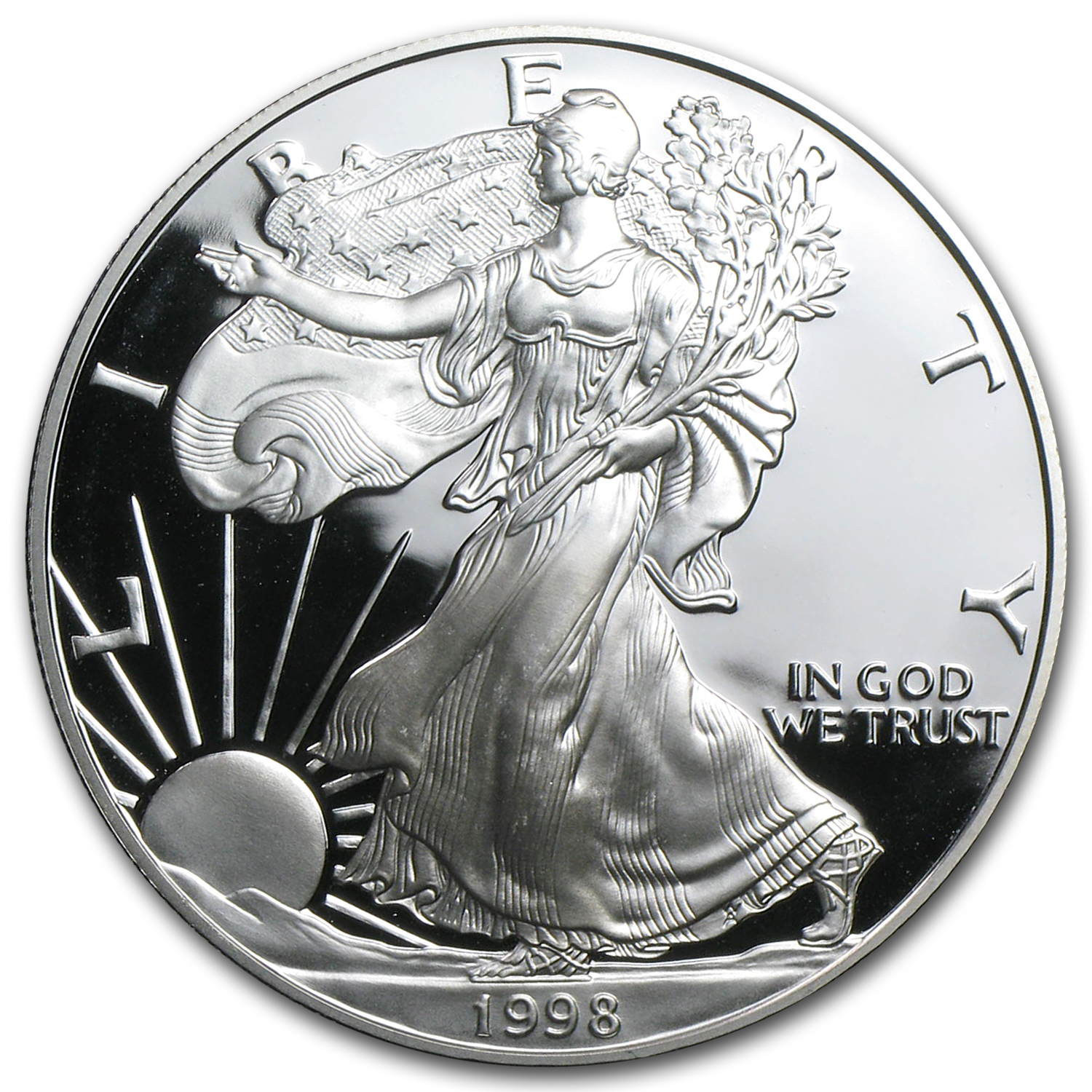 1998-P 1 oz Proof American Silver Eagle (w/Box & COA)