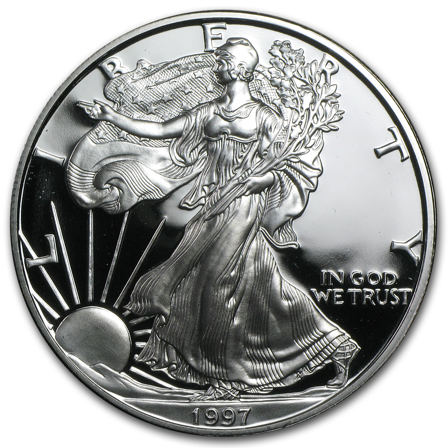 1997-P 1 oz Proof American Silver Eagle (w/Box & COA)