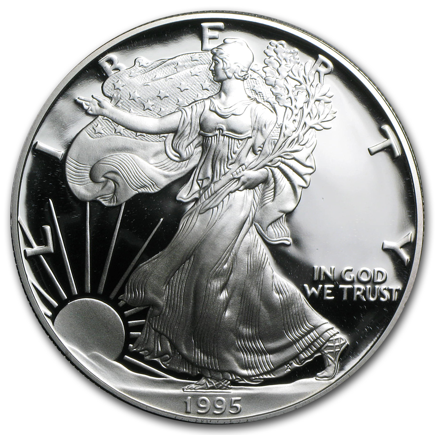 1995-P 1 oz Proof American Silver Eagle (w/Box & COA)
