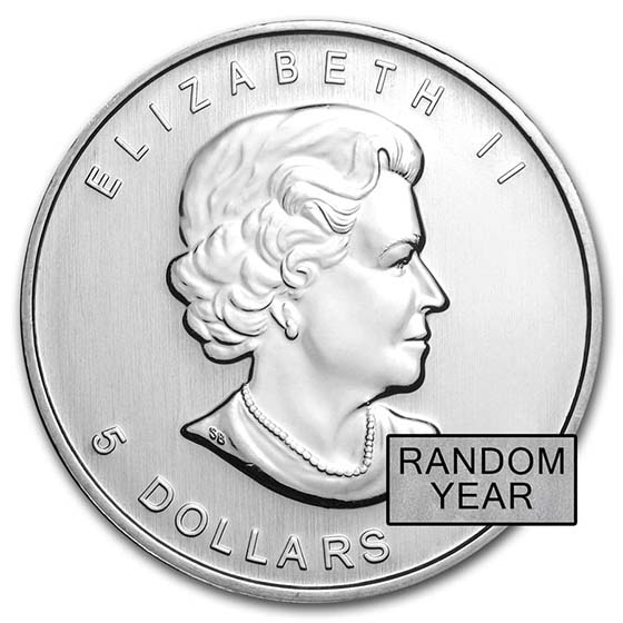 1 oz Canadian Silver Maple Leaf Coin BU (Random Year)