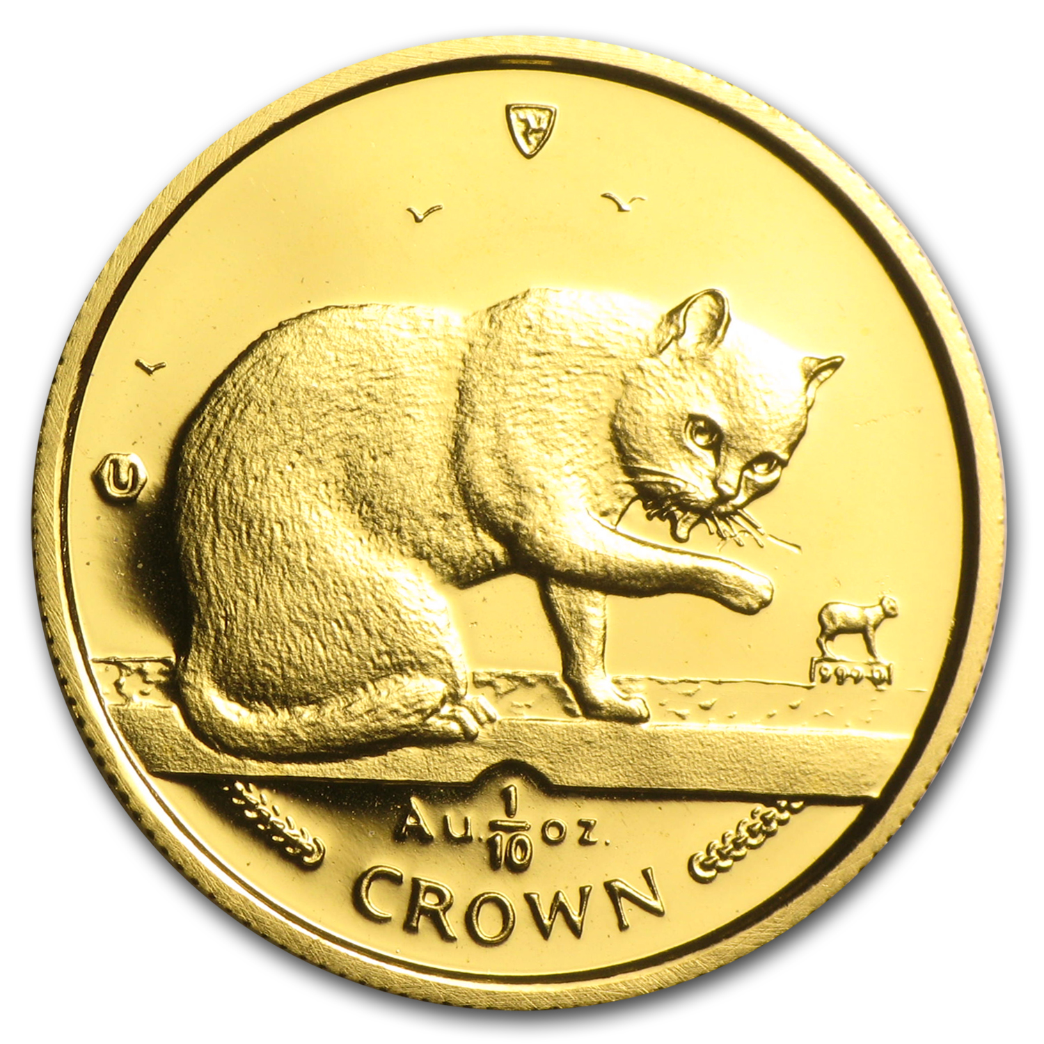 1999 Isle of Man 1/10 oz Gold British Blue Cat BU