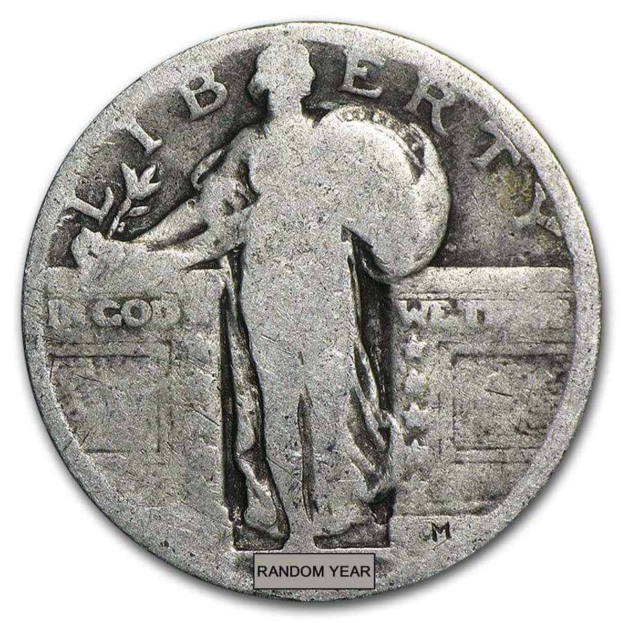 90% Silver Standing Liberty Quarters 40-Coin Roll (w/Dates)