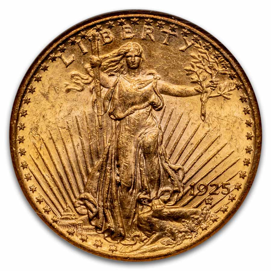 1925 $20 St Gaudens Gold Double Eagle MS-63 NGC