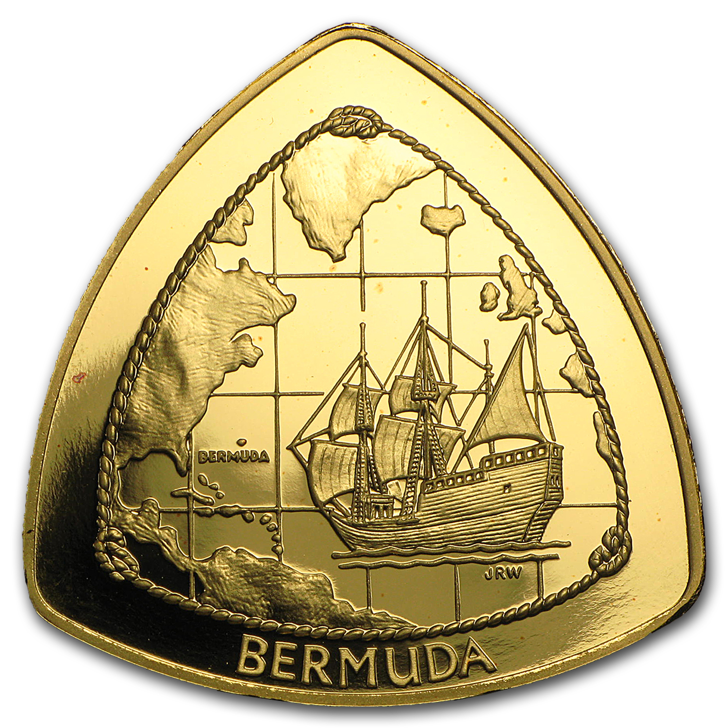 1998 Bermuda 1 oz Proof Gold $60 Triangle