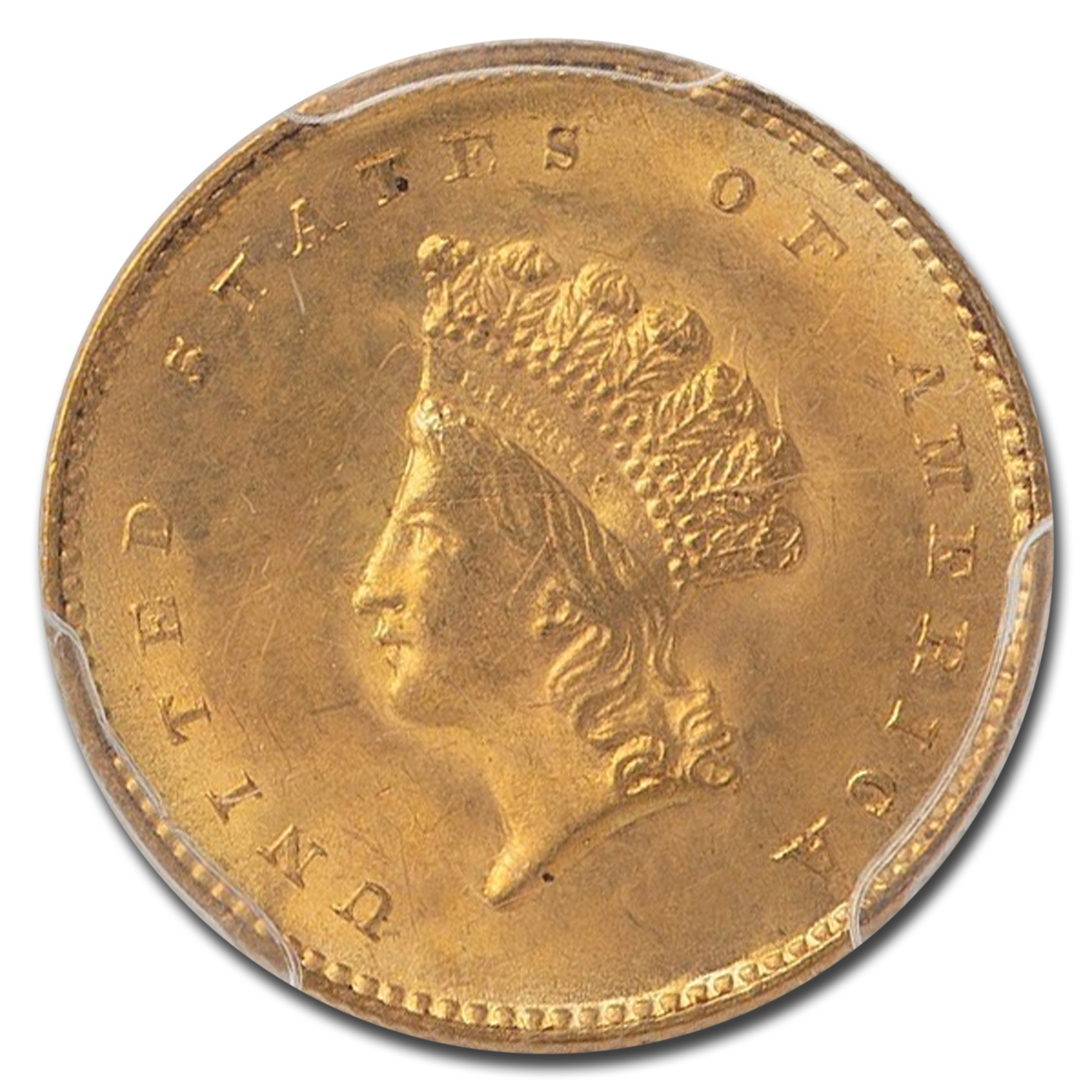 1854 $1 Indian Head Gold Type 2 MS-64 PCGS