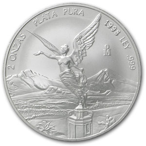 1998 Mexico 2 oz Silver Libertad BU