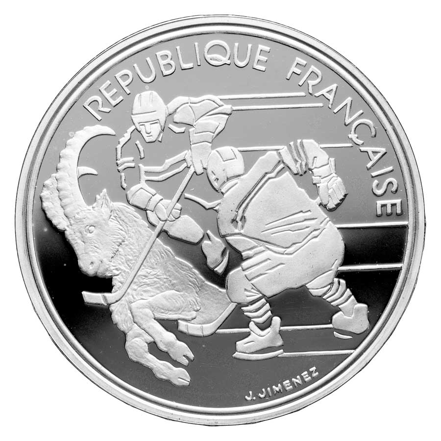 1989-1991 France Silver 100 Francs Albertville Olympics Proof