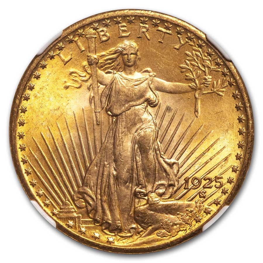 1925 $20 St Gaudens Gold Double Eagle MS-65 NGC