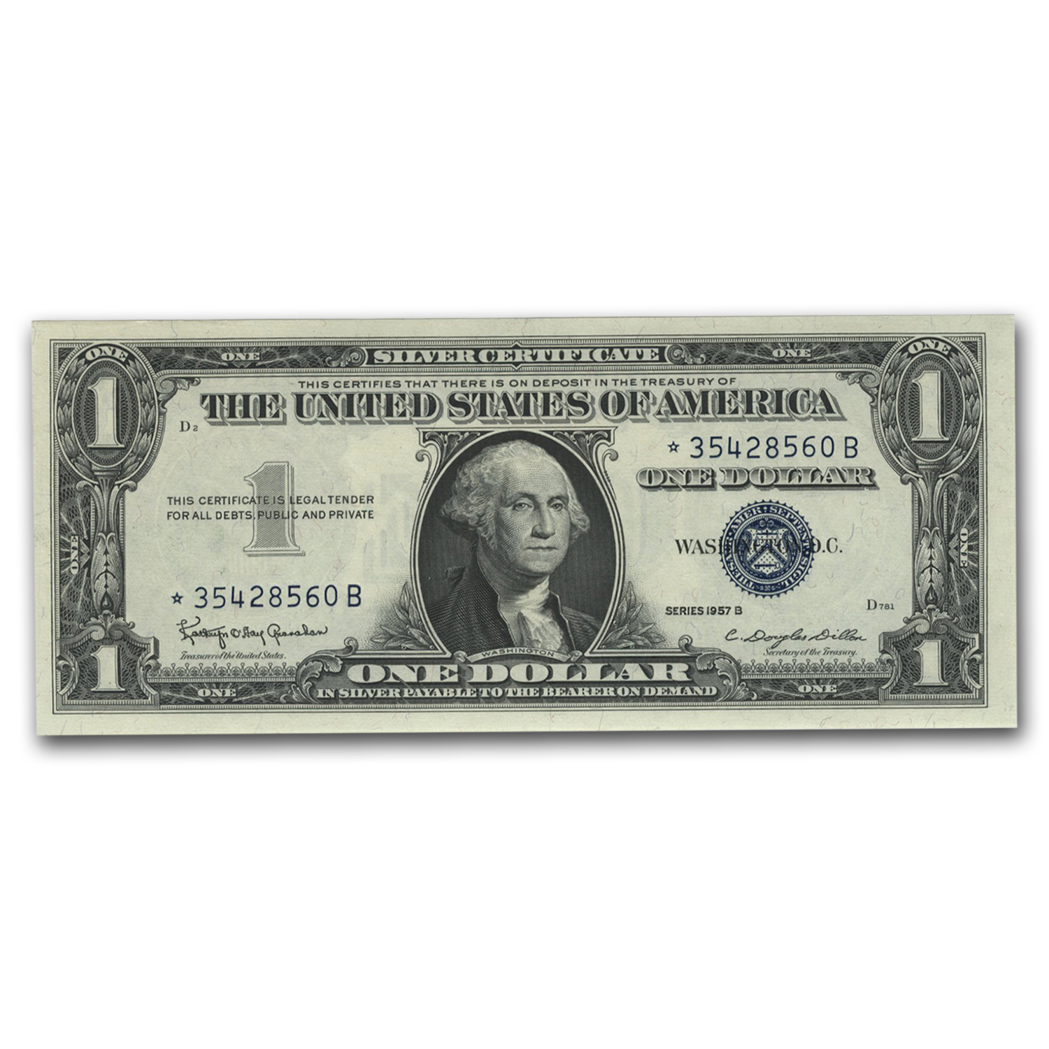 1957-B* $1.00 Silver Certificate CU (Fr#1621*) Star Note