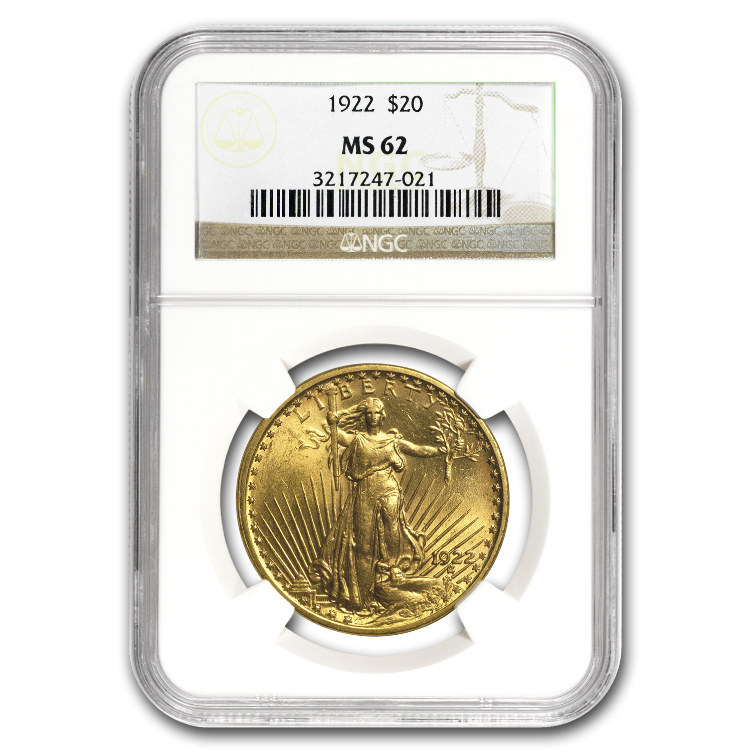 7-Coin $20 St Gaudens Gold Double Eagle Date Set MS-62 NGC
