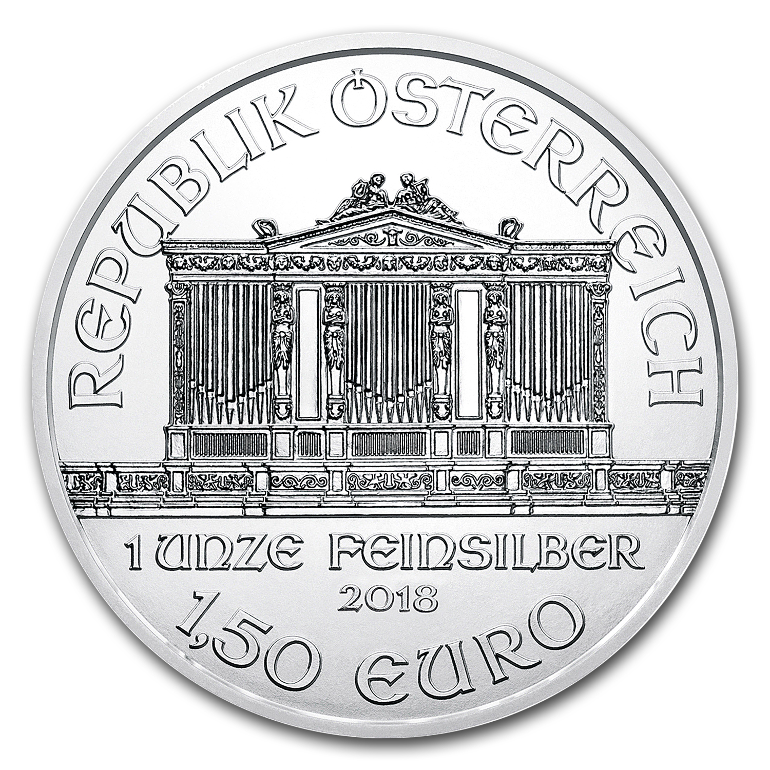 2018 Austria 1 oz Silver Philharmonic BU