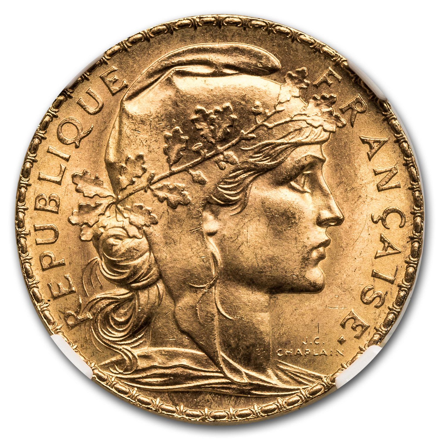 1912 France Gold 20 Francs Rooster MS-67 NGC