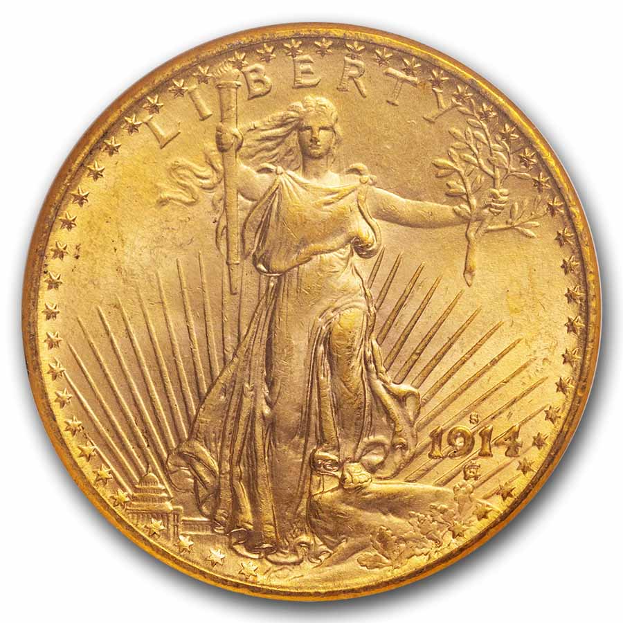 1914-S $20 St Gaudens Gold Double Eagle MS-64 NGC