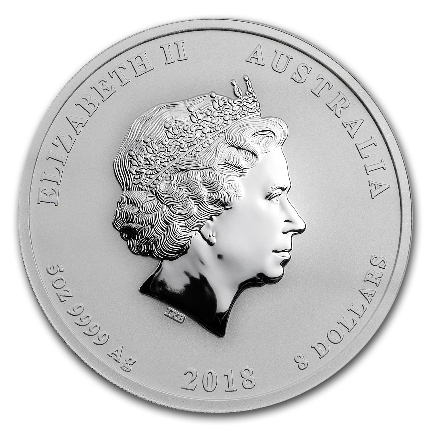 2018 Australia 5 oz Silver Lunar Dog BU