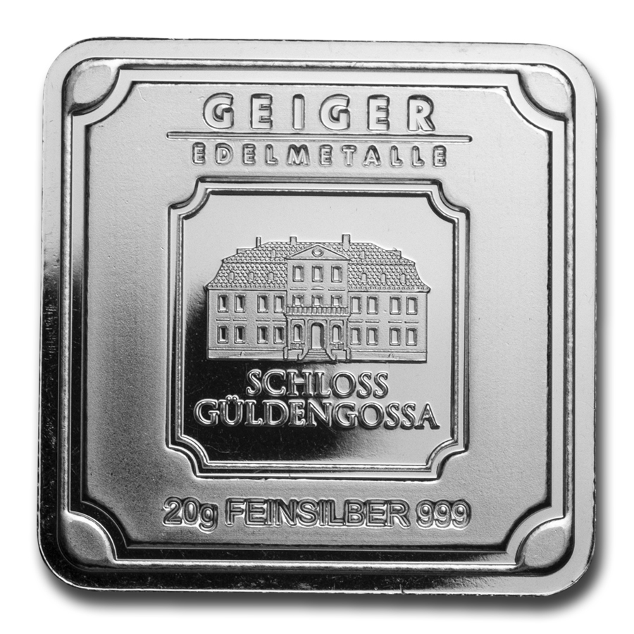 20 gram Silver Bar - Geiger Edelmetalle (Original Square Series)