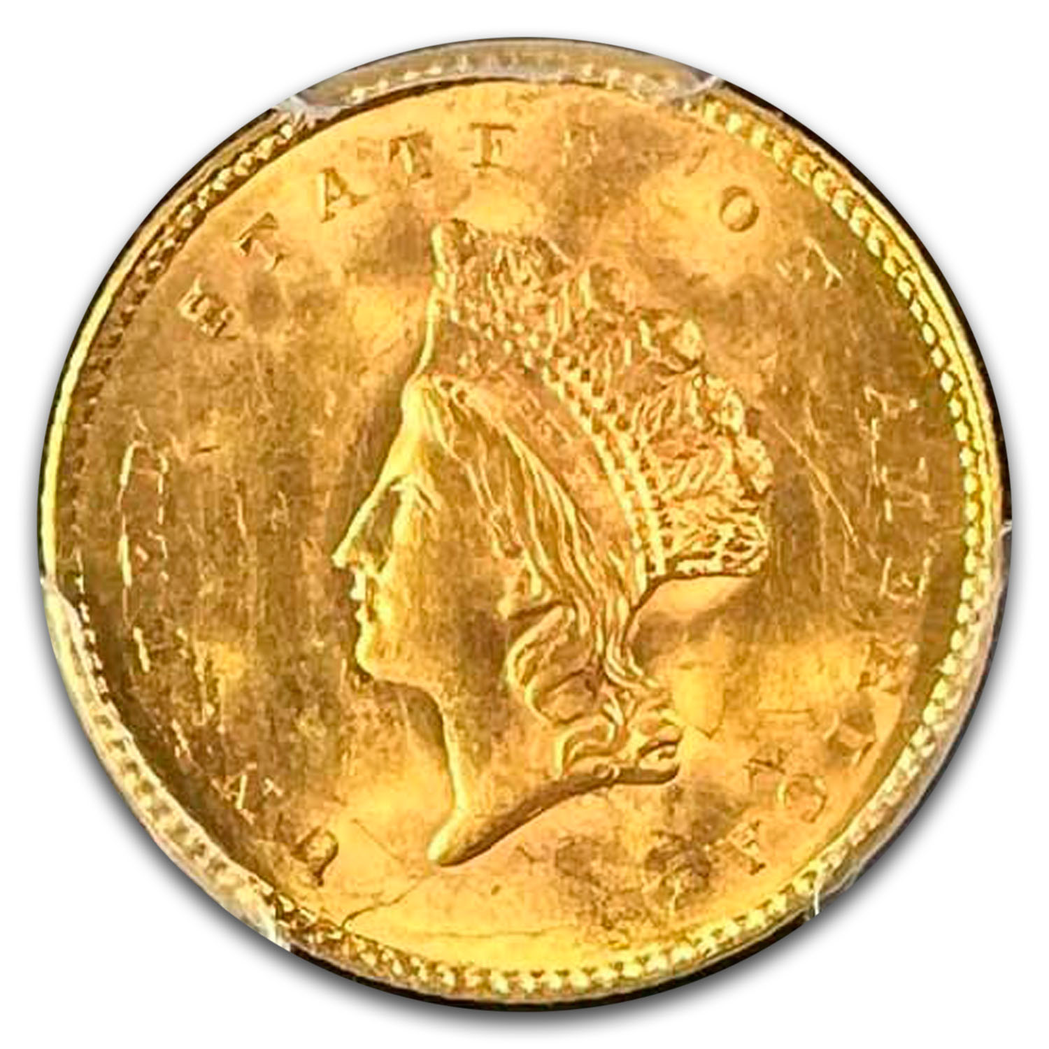1855 $1 Indian Head Gold Dollar MS-64 PCGS