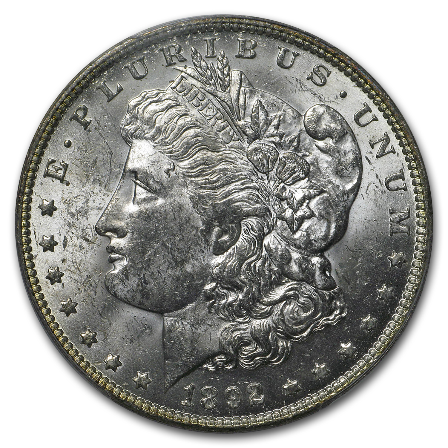 1892-O Stage Coach Silver Dollar BU PCGS