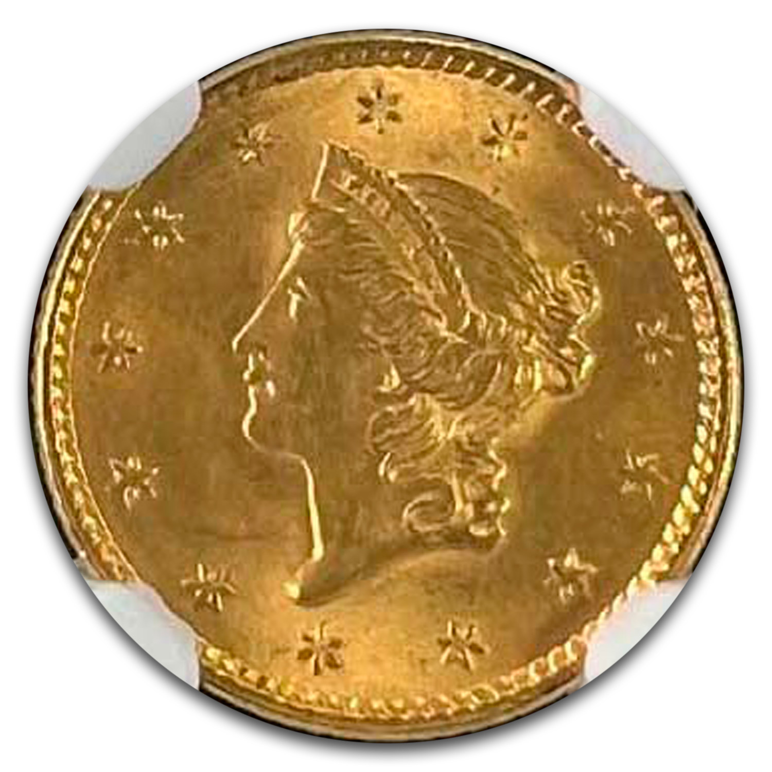 1852 $1 Liberty Head Gold MS-65 NGC