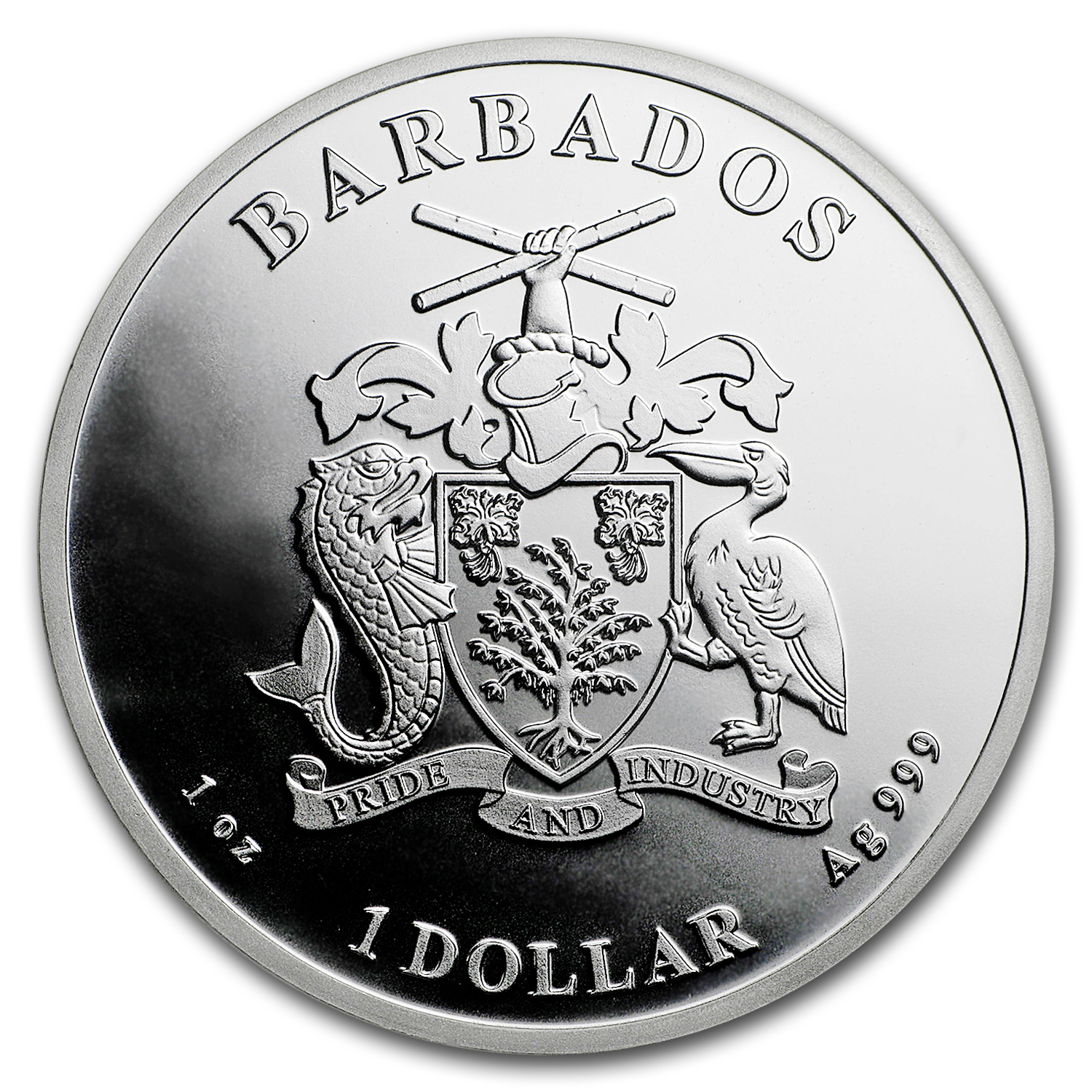 2018 Barbados 1 oz Silver Caribbean Seahorse BU