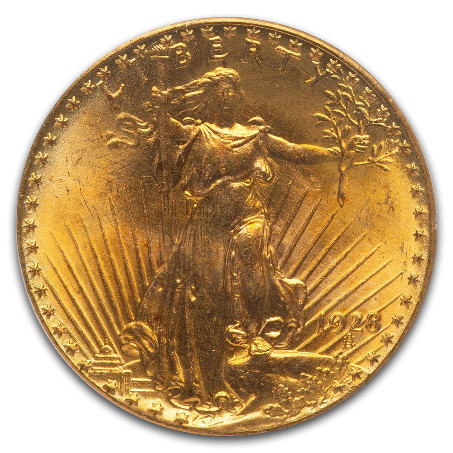 1928 $20 St Gaudens Gold Double Eagle MS-65 PCGS CAC