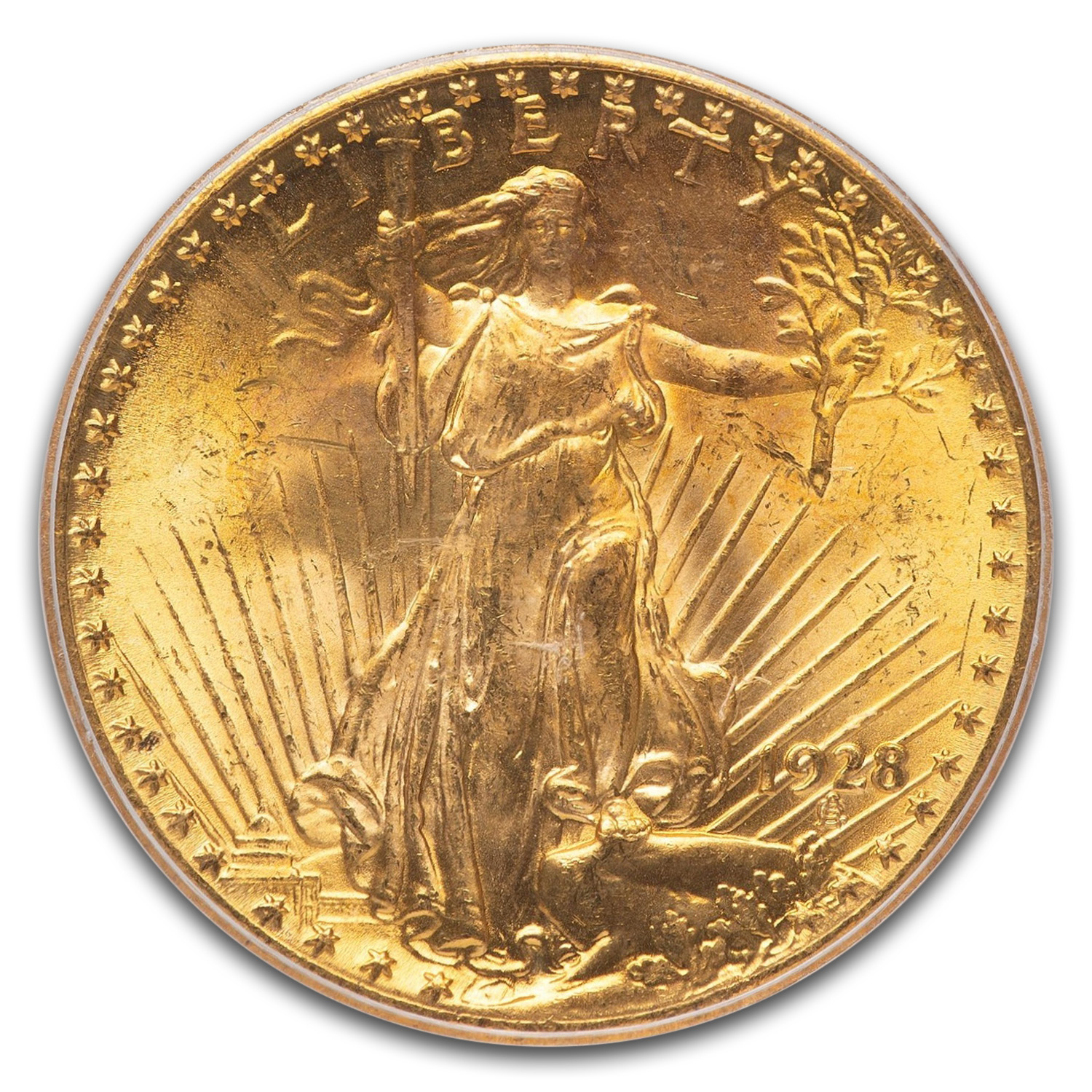 1928 $20 St Gaudens Gold Double Eagle MS-64 PCGS CAC