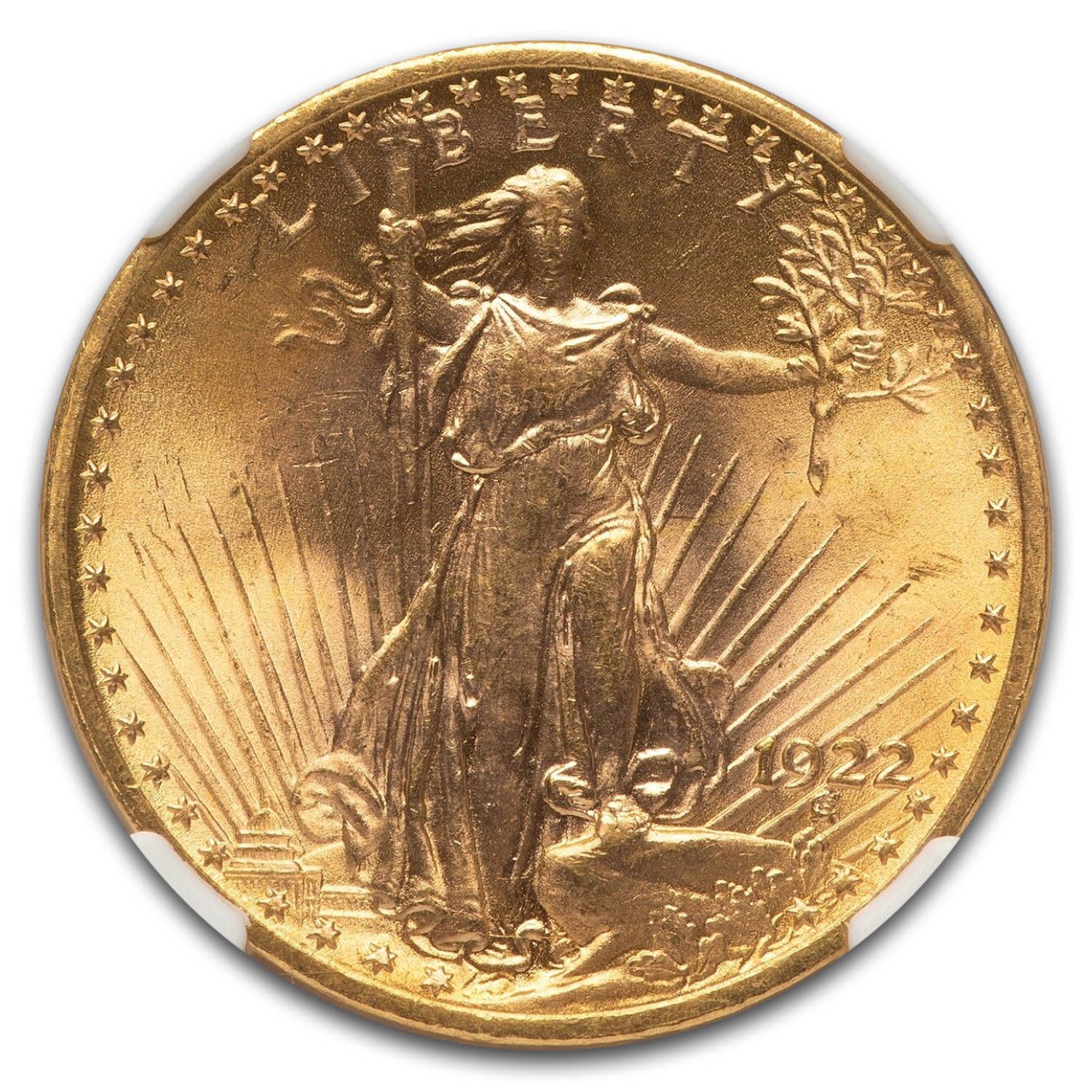 1922 $20 St Gaudens Gold Double Eagle MS-64+ NGC CAC