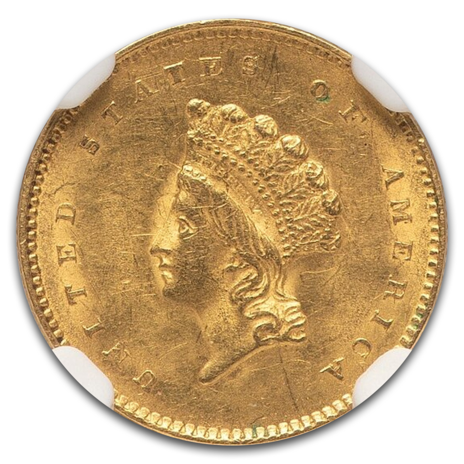 1854 $1 Indian Head Gold Type 2 MS-62 NGC
